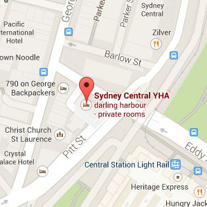 Sydney Central YHA in Google Maps